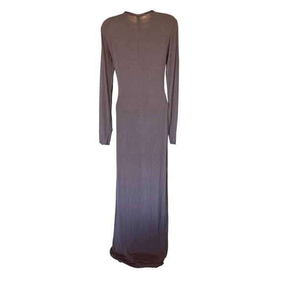 Skims Sheer Modal Maxi Dress L Phoenix Brown Long Sleeve Stretch Loungewear NWT - Picture 2 of 11